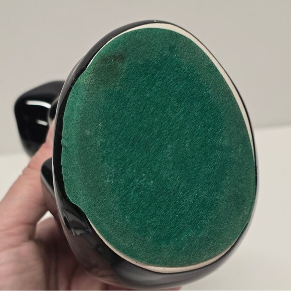 Vintage Black Glazed Ceramic Siamese Cat Figurine MCM Halloween Decor - Picture 5 of 9